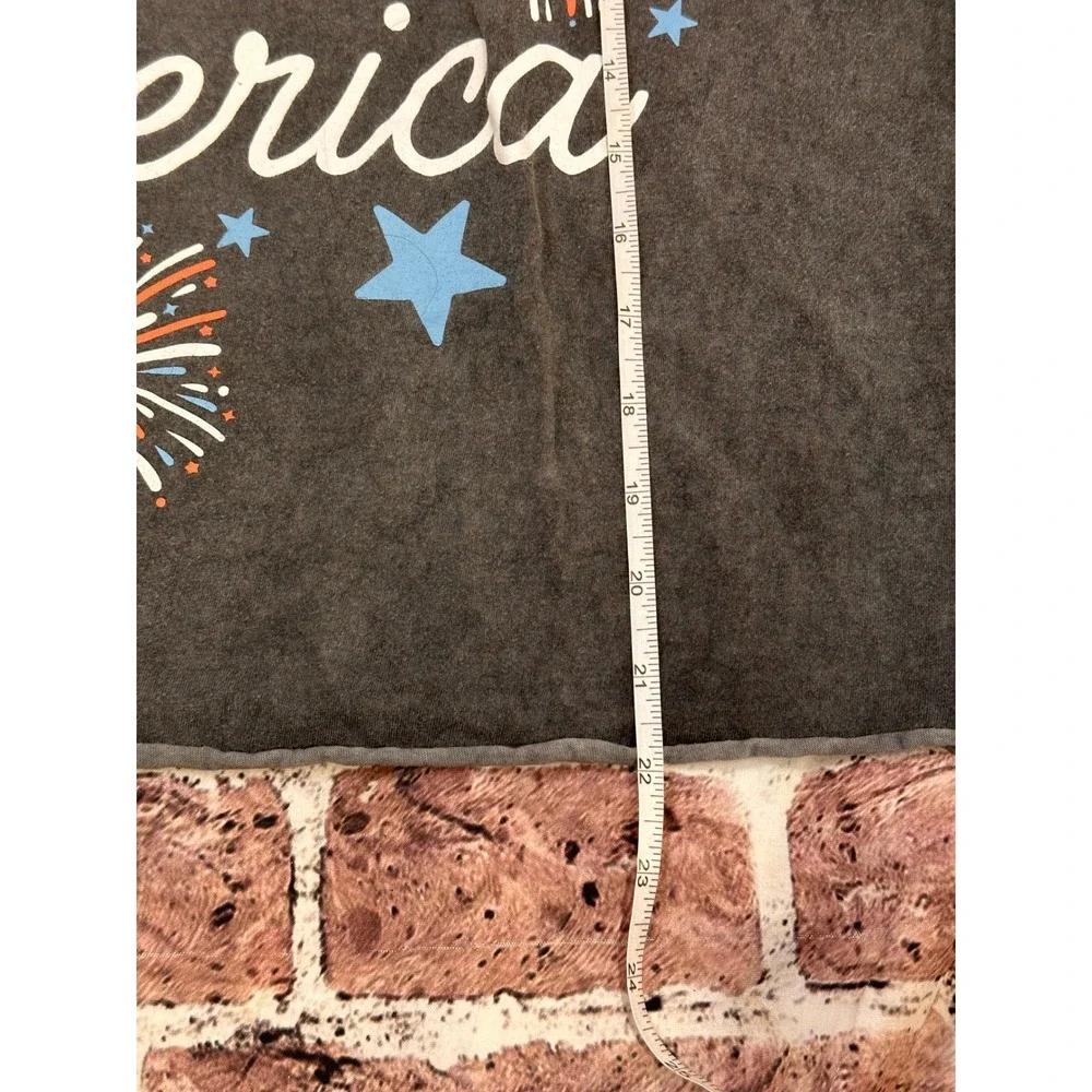 Isaac Morris God Bless America Graphic Tee Charcoal Mineral Wash Large L - Picture 9 of 9